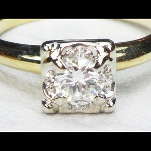 Real Art Deco vintage diamond engagement ring